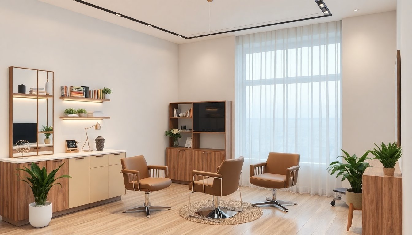 Pırıl pırıl temizlenmiş modern bir salon